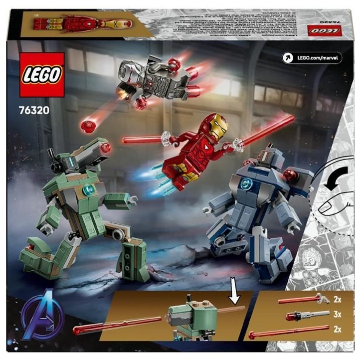 LEGO | Marvel 76320 Iron Man et War Machine Contre les Drones de Hammer - Jouet des 7 ans