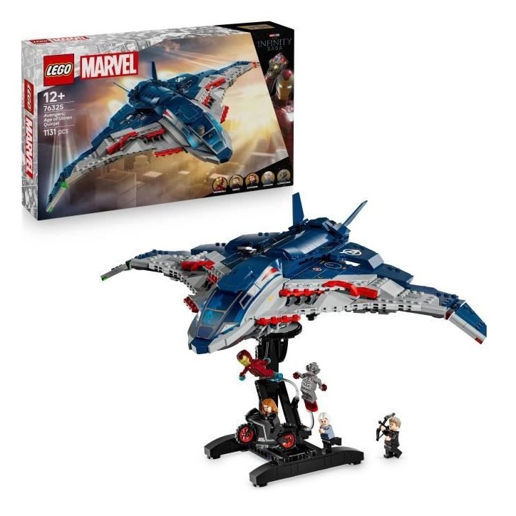 LEGO | Marvel 76325 Le Quinjet d'Avengers : L'ere d'Ultron - Jeu enfant des 10 ans LEGO | Marvel 76325 Le Quinjet d'Avengers : L'ere d'Ultron - Jeu enfant des 10 ans