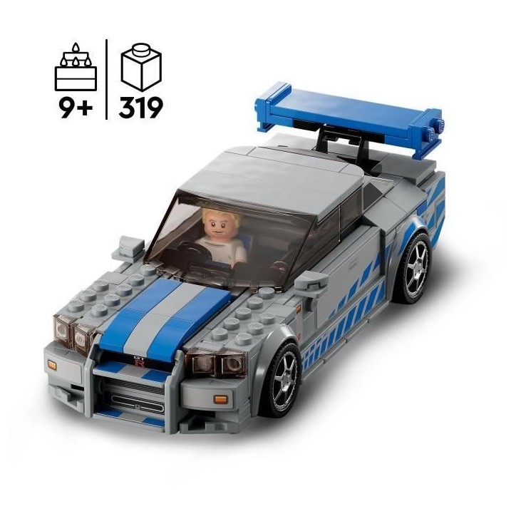 LEGO Speed Champions 76917 Nissan Skyline GT-R (R34) 2 Fast 2 Furious, Maquette de Voiture