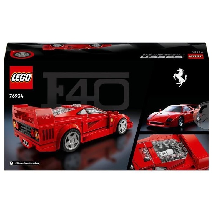 LEGO Speed Champions 76934 Supercar Ferrari F40 - Véhicule Jouet pour Garçons et Filles LEGO Speed Champions 76934 Supercar Ferrari F40 - Véhicule Jouet pour Garçons et Filles