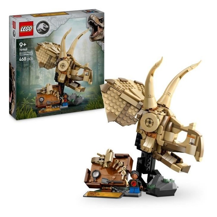 LEGO Jurassic World 76969 Les fossiles de dinosaures : le crâne du tricératops - Jeu 9 ans LEGO Jurassic World 76969 Les fossiles de dinosaures : le crâne du tricératops - Jeu 9 ans