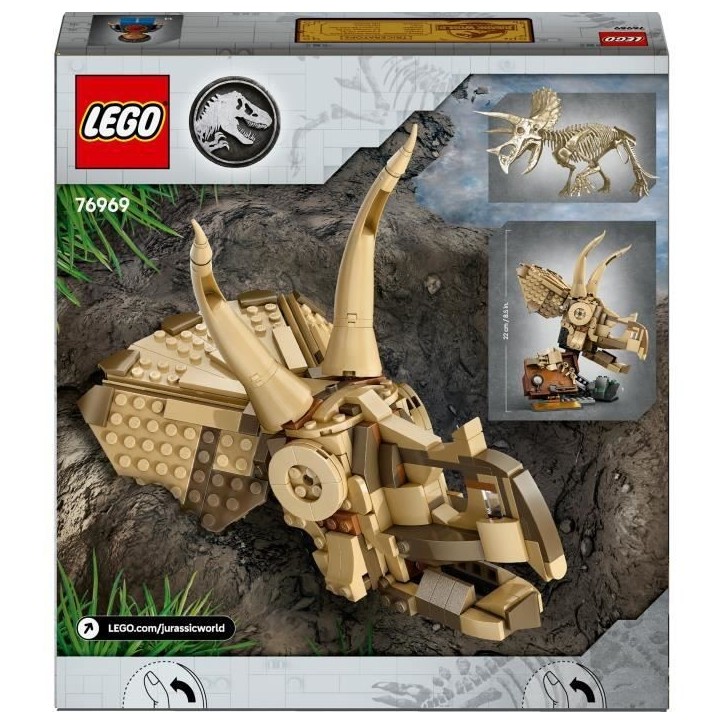 LEGO Jurassic World 76969 Les fossiles de dinosaures : le crâne du tricératops - Jeu 9 ans LEGO Jurassic World 76969 Les fossiles de dinosaures : le crâne du tricératops - Jeu 9 ans