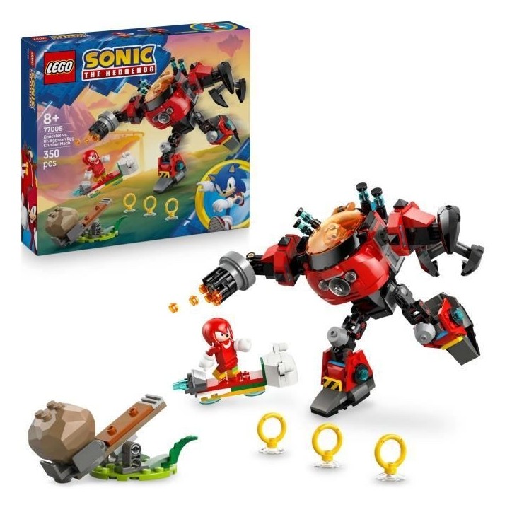LEGO Sonic the Hedgehog 77005 Knuckles contre l'Egg Crusher de Dr. Eggman - Jeu des 8 ans