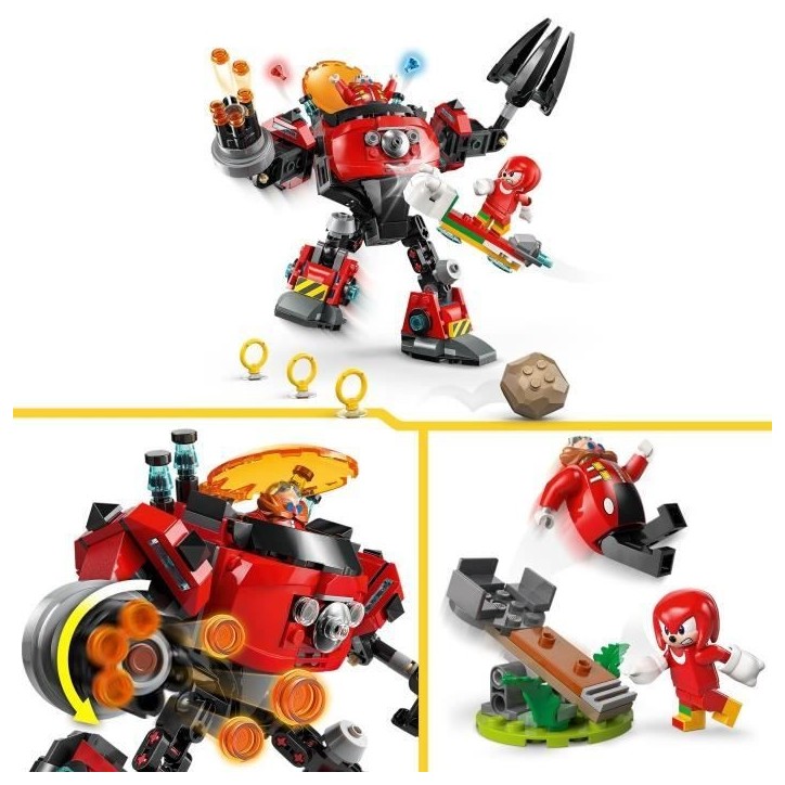 LEGO Sonic the Hedgehog 77005 Knuckles contre l'Egg Crusher de Dr. Eggman - Jeu des 8 ans