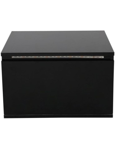 Chevet LED - Décor noir - L 48 x P 40 x H 30 cm - FLOW