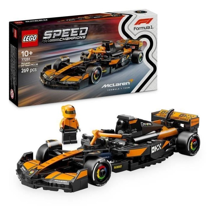 LEGO Speed Champions 77251 Voiture F1 McLaren Team MCL38 - Jeu de construction des 10 ans LEGO Speed Champions 77251 Voiture F1 McLaren Team MCL38 - Jeu de construction des 10 ans