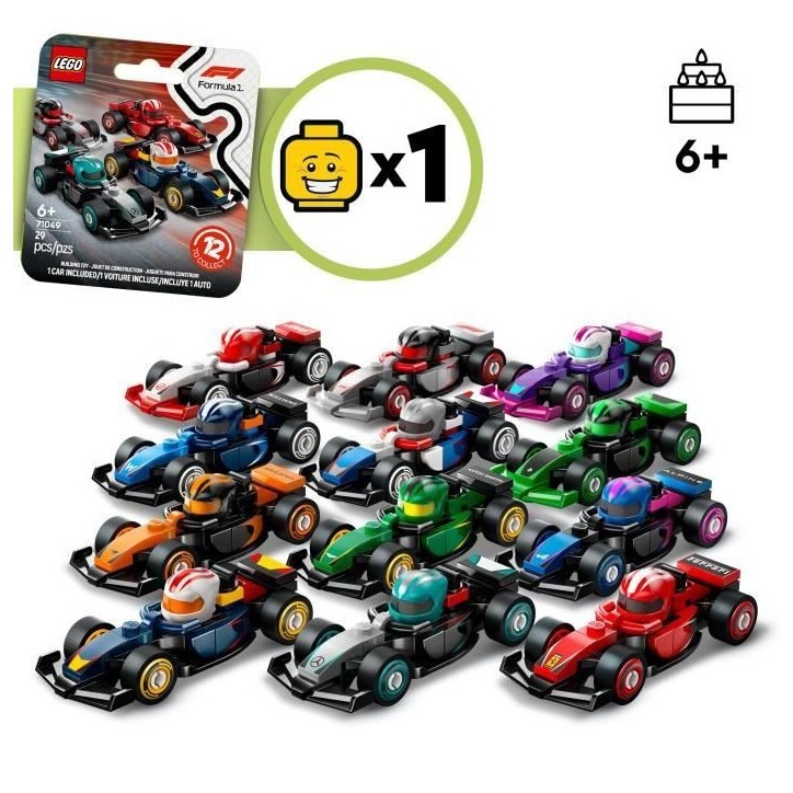 Box de 36 minifigures 71049 Voitures F1 a Collectionner Box de 36 minifigures 71049 Voitures F1 a Collectionner