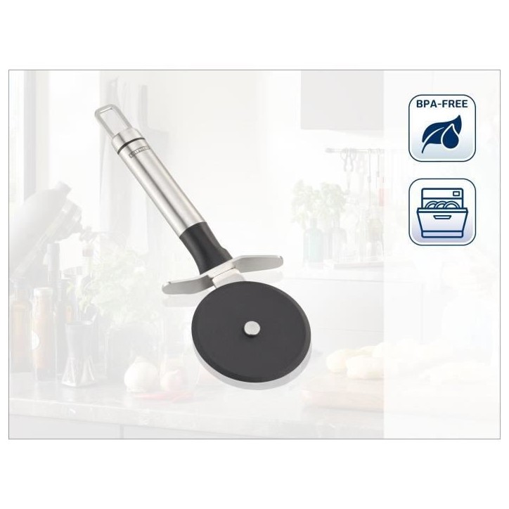 Coupe pizza Leifheit ProLine 3128, roulette a pizza en acier inoxydable avec roue en nylon pour une coupe sans rayure, poignée Coupe pizza Leifheit ProLine 3128, roulette a pizza en acier inoxydable avec roue en nylon pour une coupe sans rayure, poignée