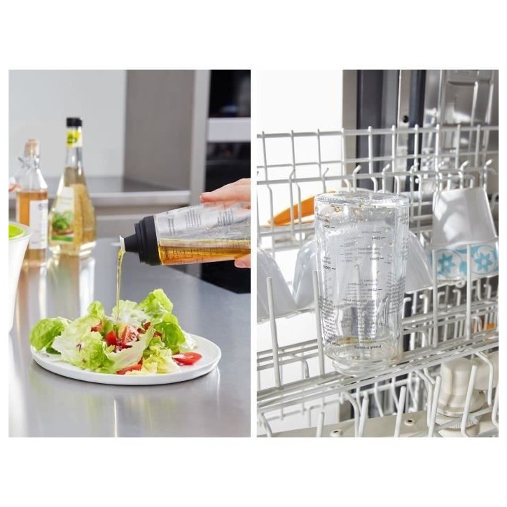 Shaker a Vinaigrette Leifheit 3195, mélangeur vinaigrette gradué de 300 ml avec bec verseur anti-goutte, 5 recettes incluses Shaker a Vinaigrette Leifheit 3195, mélangeur vinaigrette gradué de 300 ml avec bec verseur anti-goutte, 5 recettes incluses