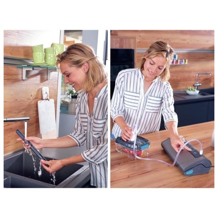 Machine de mise sous vide alimentaire - LEIFHEIT 500 Vacu Power 3236 - 10 sacs inclus - Gris Machine de mise sous vide alimentaire - LEIFHEIT 500 Vacu Power 3236 - 10 sacs inclus - Gris