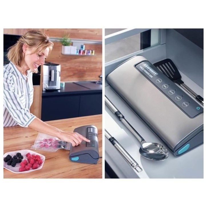 Machine de mise sous vide alimentaire - LEIFHEIT 500 Vacu Power 3236 - 10 sacs inclus - Gris Machine de mise sous vide alimentaire - LEIFHEIT 500 Vacu Power 3236 - 10 sacs inclus - Gris