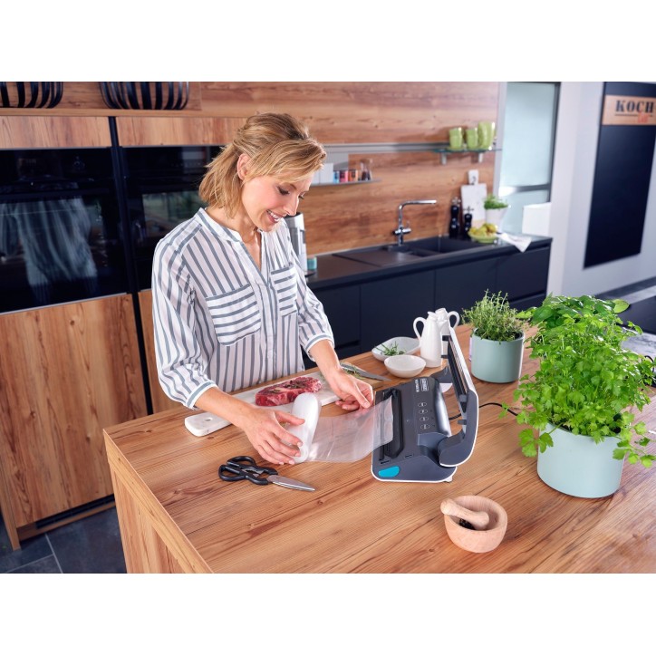 2 rouleaux sous vide 30x600cm Leifheit 3238 - Sac sous vide alimentaire pour la conservation & cuisson avec 56 étiquettes - San 2 rouleaux sous vide 30x600cm Leifheit 3238 - Sac sous vide alimentaire pour la conservation & cuisson avec 56 étiquettes - San