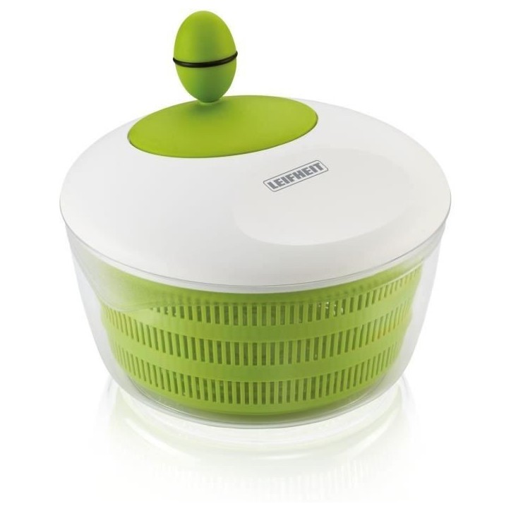 Essoreuse a salade Leifheit Trend 23069 - capacité de 4L - poignée ergonomique et mécanisme d'essorage a manivelle - blanc et Essoreuse a salade Leifheit Trend 23069 - capacité de 4L - poignée ergonomique et mécanisme d'essorage a manivelle - blanc et