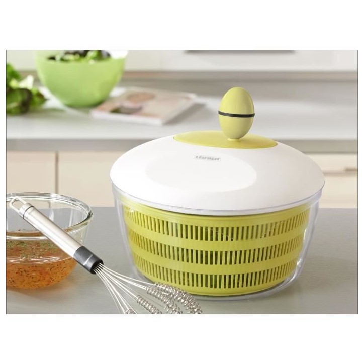 Essoreuse a salade Leifheit Trend 23069 - capacité de 4L - poignée ergonomique et mécanisme d'essorage a manivelle - blanc et Essoreuse a salade Leifheit Trend 23069 - capacité de 4L - poignée ergonomique et mécanisme d'essorage a manivelle - blanc et