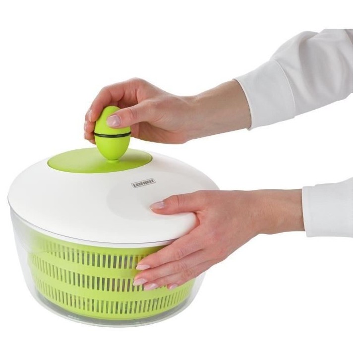 Essoreuse a salade Leifheit Trend 23069 - capacité de 4L - poignée ergonomique et mécanisme d'essorage a manivelle - blanc et Essoreuse a salade Leifheit Trend 23069 - capacité de 4L - poignée ergonomique et mécanisme d'essorage a manivelle - blanc et