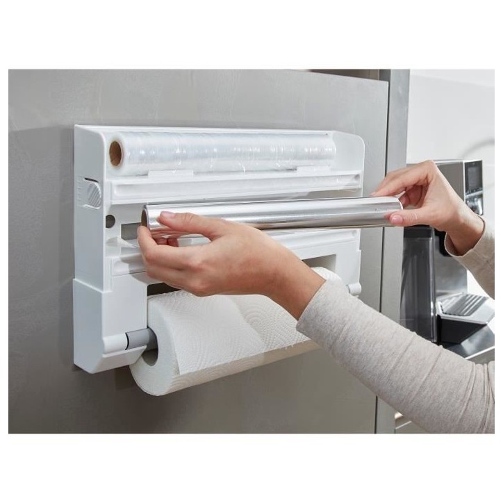 Dérouleur mural Leifheit Parat ComfortLine 25703, porte-rouleau mural cuisine pour 3 rouleaux avec lames tranchantes, blanc Dérouleur mural Leifheit Parat ComfortLine 25703, porte-rouleau mural cuisine pour 3 rouleaux avec lames tranchantes, blanc