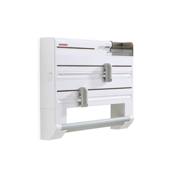 Dérouleur mural Leifheit Parat Plus ComfortLine 25723, porte-rouleau mural avec lames tranchantes et 6 places de rangements, bl Dérouleur mural Leifheit Parat Plus ComfortLine 25723, porte-rouleau mural avec lames tranchantes et 6 places de rangements, bl