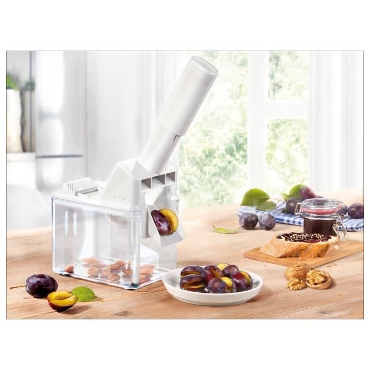 Dénoyauteur a prunes Leifheit 37300, dénoyauteur automatique avec lame en acier inox de haute qualité, utilisation rapide et Dénoyauteur a prunes Leifheit 37300, dénoyauteur automatique avec lame en acier inox de haute qualité, utilisation rapide et