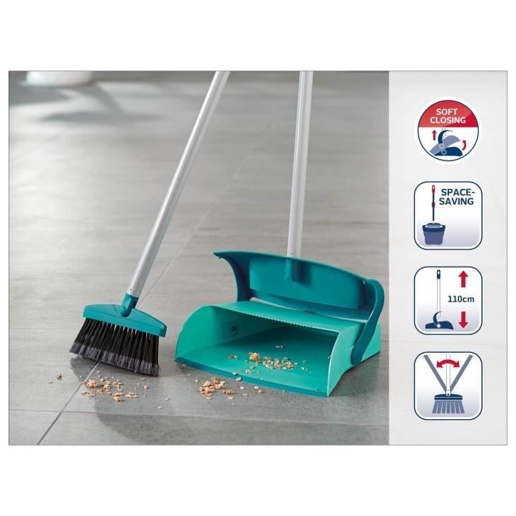 Kit de balayage avec manche 110cm et pelle a poussiere Leifheit 41405, balai avec articulation et pelle a poussiere extra-grande Kit de balayage avec manche 110cm et pelle a poussiere Leifheit 41405, balai avec articulation et pelle a poussiere extra-grande