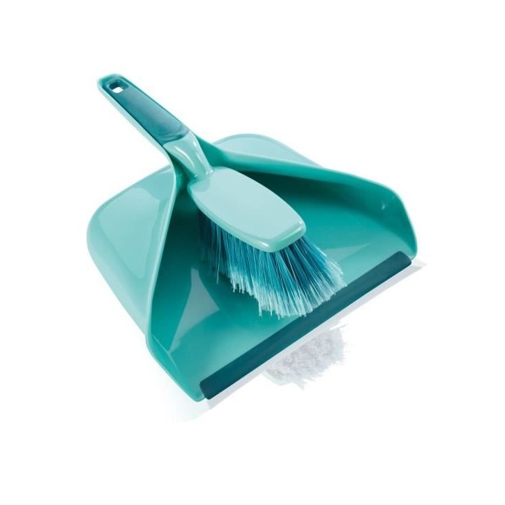 Kit de balayage avec pelle a poussiere Leifheit 41410, balai avec extrémités épissées et pelle avec levre en caoutchouc extr