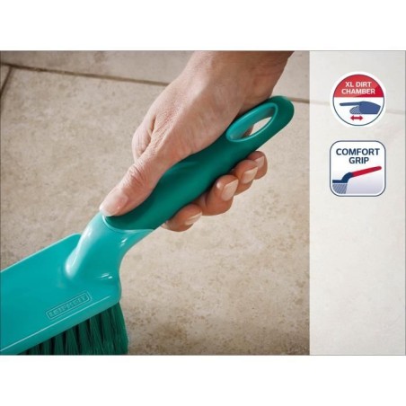 Kit de balayage avec pelle a poussiere Leifheit 41410, balai avec extrémités épissées et pelle avec levre en caoutchouc extr