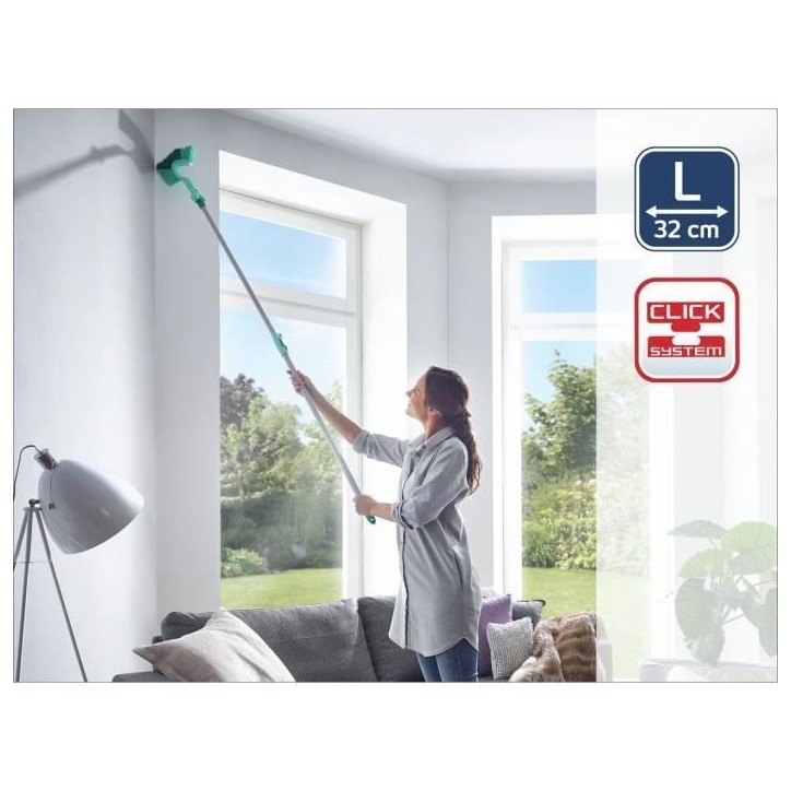 Tete de Loup Leifheit Dusty 41524, plumeau a poussiere pour un nettoyage efficace, balai brosse compatible avec manche Click Sys