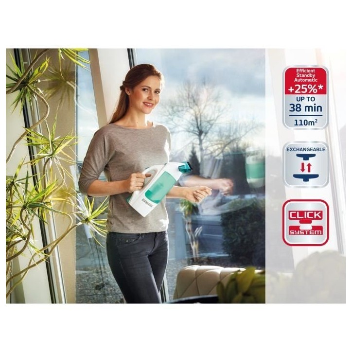 Nettoyeur pour vitre avec manche et mouilleur Leifheit Dry & Clean 51003, set pour un nettoyage sans traces, autonomie 38min Nettoyeur pour vitre avec manche et mouilleur Leifheit Dry & Clean 51003, set pour un nettoyage sans traces, autonomie 38min