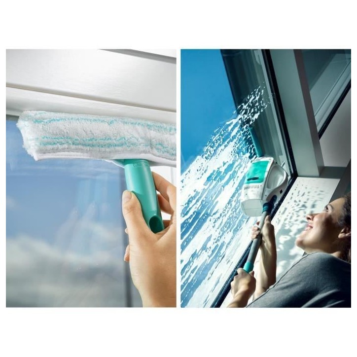 Nettoyeur pour vitre avec manche et mouilleur Leifheit Dry & Clean 51003, set pour un nettoyage sans traces, autonomie 38min Nettoyeur pour vitre avec manche et mouilleur Leifheit Dry & Clean 51003, set pour un nettoyage sans traces, autonomie 38min