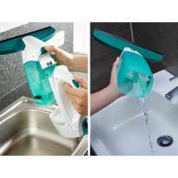 Nettoyeur pour vitre avec manche et mouilleur Leifheit Dry & Clean 510