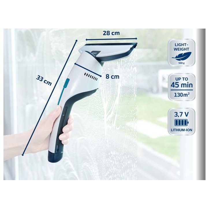 Aspirateur a vitres et salle de bains Leifheit Nemo 51035, lave vitres électrique avec boîtier étanche et support mural, blan Aspirateur a vitres et salle de bains Leifheit Nemo 51035, lave vitres électrique avec boîtier étanche et support mural, blan
