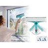 Lave-vitres 4-en-1 avec molleton microfibres Leifheit 51320, raclette