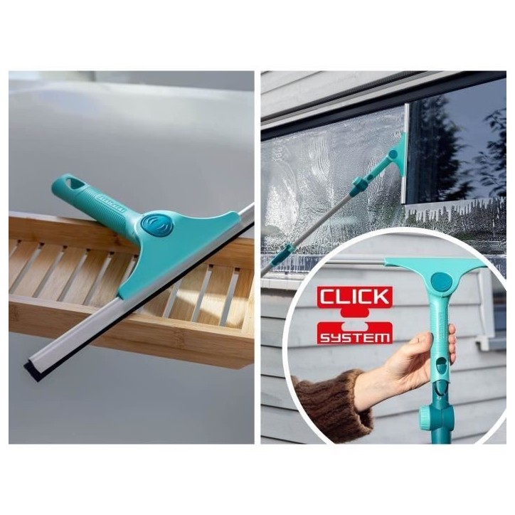 Raclette-vitre XL 2en1 Leifheit Pro Reach 51522, raclette de douche 40 cm avec articulation mobile et bord d'égouttage, Click-S Raclette-vitre XL 2en1 Leifheit Pro Reach 51522, raclette de douche 40 cm avec articulation mobile et bord d'égouttage, Click-S