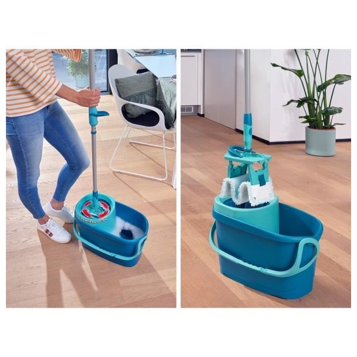Set lave sol avec seau essoreur Leifheit Clean Twist M Ergo 52120, balais serpillere plat, manche télescopique de 110 a 140 cm Set lave sol avec seau essoreur Leifheit Clean Twist M Ergo 52120, balais serpillere plat, manche télescopique de 110 a 140 cm