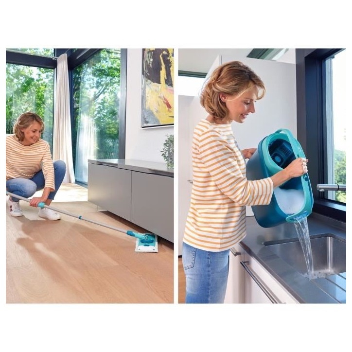 Set lave sol avec seau essoreur Leifheit Clean Twist M Ergo 52120, balais serpillere plat, manche télescopique de 110 a 140 cm Set lave sol avec seau essoreur Leifheit Clean Twist M Ergo 52120, balais serpillere plat, manche télescopique de 110 a 140 cm