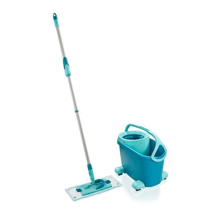 Set lave sol avec seau essoreur a roulettes Leifheit Clean Twist Ergo 52121, balais serpilliere plat, manche télescopique 110-1 Set lave sol avec seau essoreur a roulettes Leifheit Clean Twist Ergo 52121, balais serpilliere plat, manche télescopique 110-1