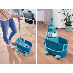 Set lave sol avec seau essoreur a roulettes Leifheit Clean Twist Ergo