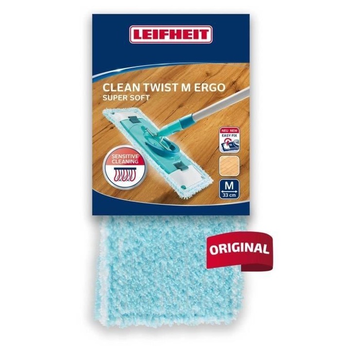 Housse super soft Leifheit 52122, housse de rechange pour balai serpilliere Clean Twist M Ergo / PowerClean, parquets, 1 piece Housse super soft Leifheit 52122, housse de rechange pour balai serpilliere Clean Twist M Ergo / PowerClean, parquets, 1 piece