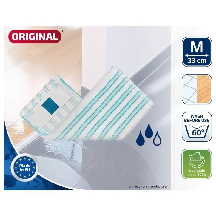 Housse micro duo Leifheit 52123, housse de rechange pour balai serpilliere Clean Twist M Ergo / PowerClean, tous sols, 1 piece Housse micro duo Leifheit 52123, housse de rechange pour balai serpilliere Clean Twist M Ergo / PowerClean, tous sols, 1 piece