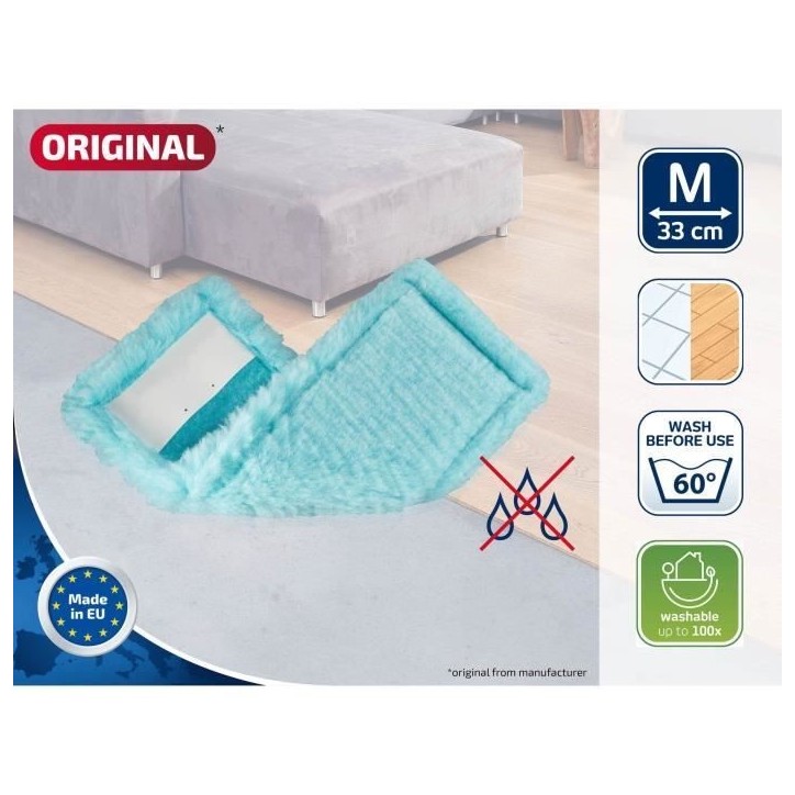 Housse static plus Leifheit 52124, housse de rechange pour balai serpilliere Clean Twist M Ergo / PowerClean, tous sols, 1 piece Housse static plus Leifheit 52124, housse de rechange pour balai serpilliere Clean Twist M Ergo / PowerClean, tous sols, 1 piece