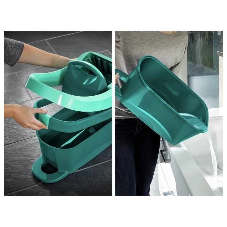Seau essoreur a roulettes Leifheit Profi XL Mobile 55076, essore-housse mobile de 8 L compatible avec lave-sol serpillere Profi