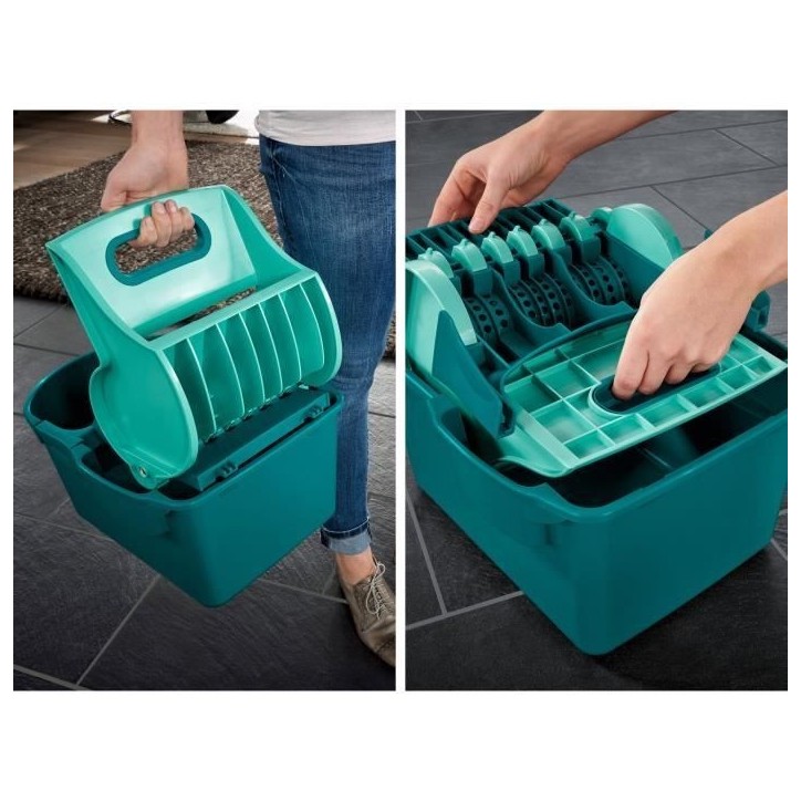 Set lave sol avec seau essoreur Leifheit Profi Compact 55092, balais a plat serpilliere 42cm avec housse idéal pour tous sols l Set lave sol avec seau essoreur Leifheit Profi Compact 55092, balais a plat serpilliere 42cm avec housse idéal pour tous sols l