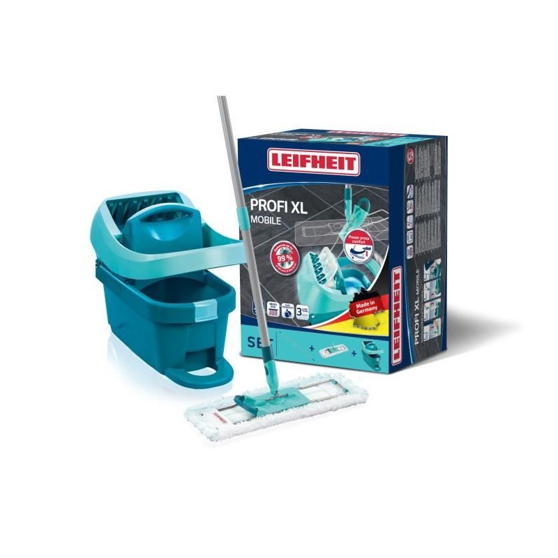 Set lave sol avec seau essoreur a roulettes Leifheit Profi XL Mobile 5