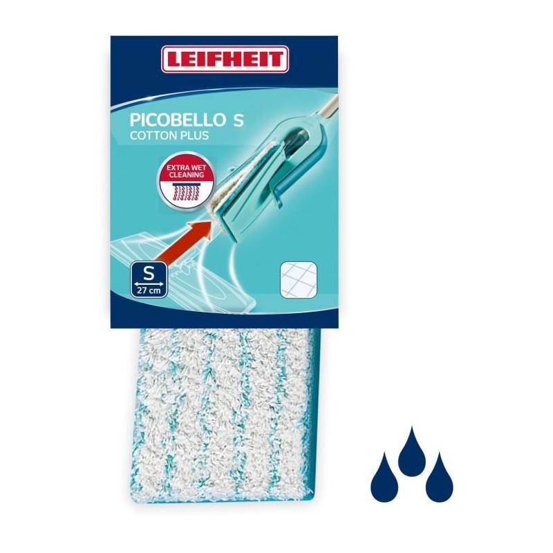 Housse cotton plus Leifheit 56611, housse de rechange pour balai serpi