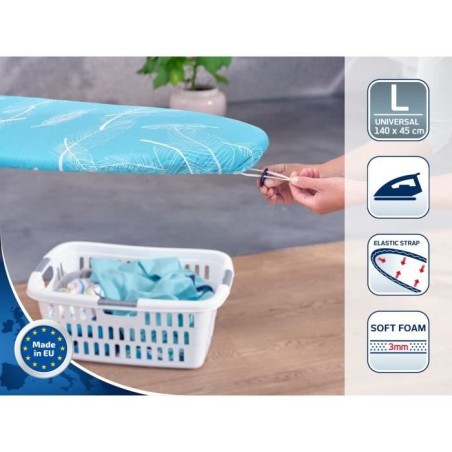 Housse table a repasser Leifheit Thermo Reflect L 71608, réflexion de la chaleur et vapeur, pour planche a repasser max. 140 x