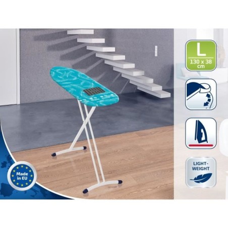 Table a repasser Leifheit Air Board L Solid Shoulder 72698, table de repassage et repose-fer mobile, housse Thermo Reflect, 130x