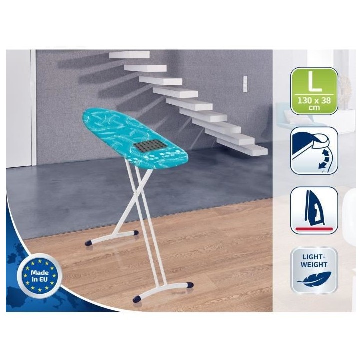 Table a repasser Leifheit Air Board L Solid Shoulder 72698, table de repassage et repose-fer mobile, housse Thermo Reflect, 130x Table a repasser Leifheit Air Board L Solid Shoulder 72698, table de repassage et repose-fer mobile, housse Thermo Reflect, 130x