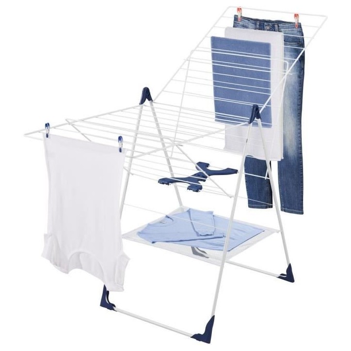 Étendoir a linge Leifheit Classic 250 Flex 81409, séchoir a linge avec 25m d'étendage et ailettes réglables en hauteur, blan Étendoir a linge Leifheit Classic 250 Flex 81409, séchoir a linge avec 25m d'étendage et ailettes réglables en hauteur, blan
