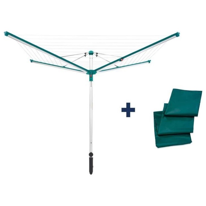 Séchoir parapluie Leifheit Linomatic 500 Deluxe Cover 82007, étendoir jardin avec fils rétractables et 50m d'étendage, houss Séchoir parapluie Leifheit Linomatic 500 Deluxe Cover 82007, étendoir jardin avec fils rétractables et 50m d'étendage, houss