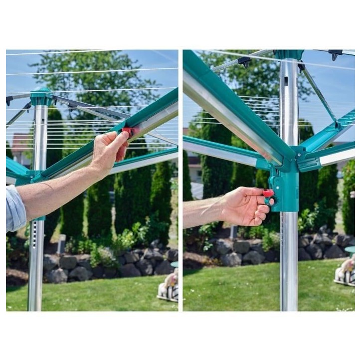 Séchoir parapluie Leifheit Linomatic 500 Deluxe Cover 82007, étendoir jardin avec fils rétractables et 50m d'étendage, houss Séchoir parapluie Leifheit Linomatic 500 Deluxe Cover 82007, étendoir jardin avec fils rétractables et 50m d'étendage, houss