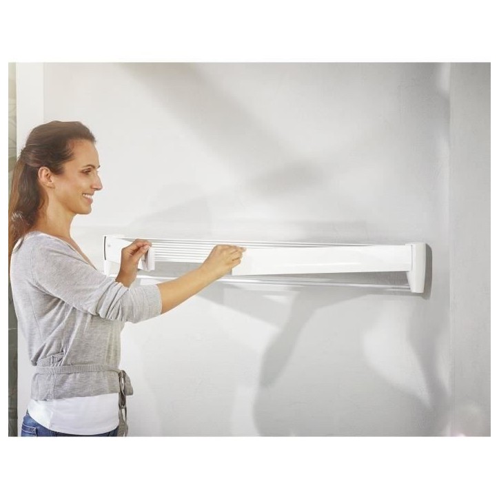 Séchoir mural Leifheit Telegant 36 Protect Plus 83201, étendoir mural dépliable avec 5 barres de 72cm, matériau inoxydable, Séchoir mural Leifheit Telegant 36 Protect Plus 83201, étendoir mural dépliable avec 5 barres de 72cm, matériau inoxydable,